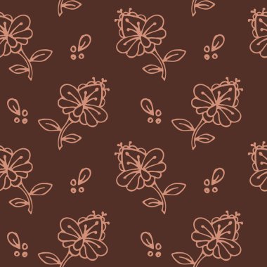 Etnik mehendi çiçekleri kusursuz arkaplan deseni