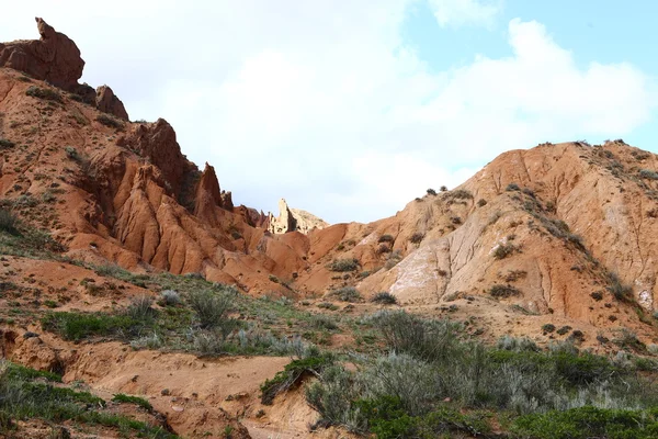 Argila, argila, argila vermelha, paisagem, natureza, paisagem de fantasia, conto de fadas — Fotografia de Stock