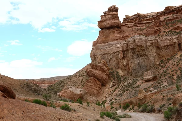 Agyag, kanyon, természet, szeszélyes, Sharansky canyon, agyag canyon, Kazahsztán — Stock Fotó