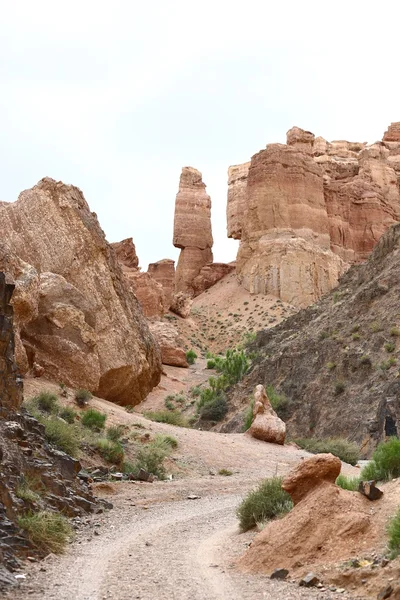 Agyag, kanyon, természet, szeszélyes, Sharansky canyon, agyag canyon, Kazahsztán — Stock Fotó