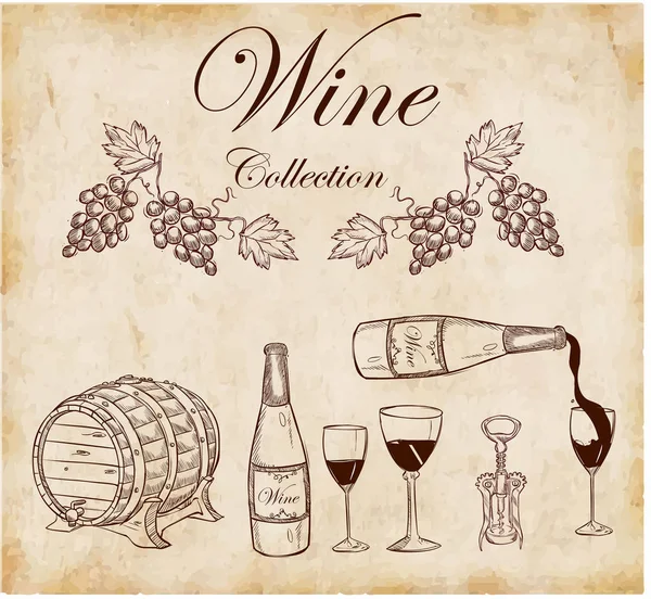 Векторная иллюстрация коллекции вин — стоковый вектор