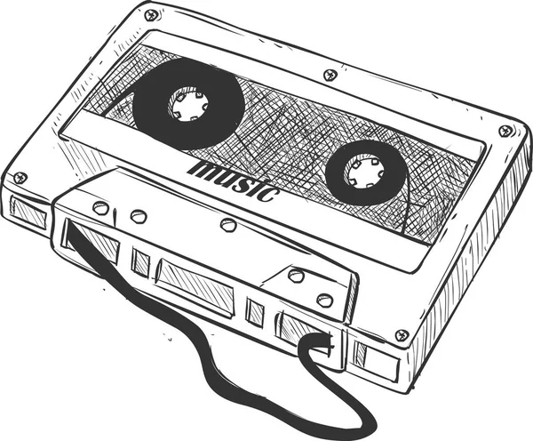 Vector Illustration Cassette Tape Collection isolato su un bianco — Vettoriale Stock