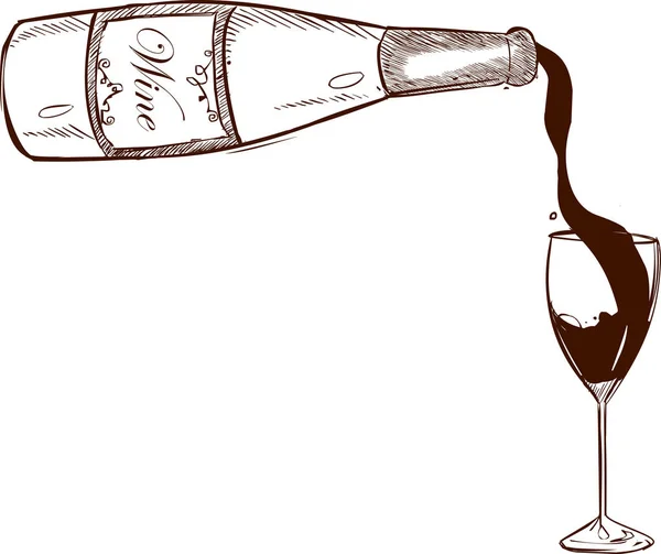 Vector ilustración de un vino tinto verter — Vector de stock