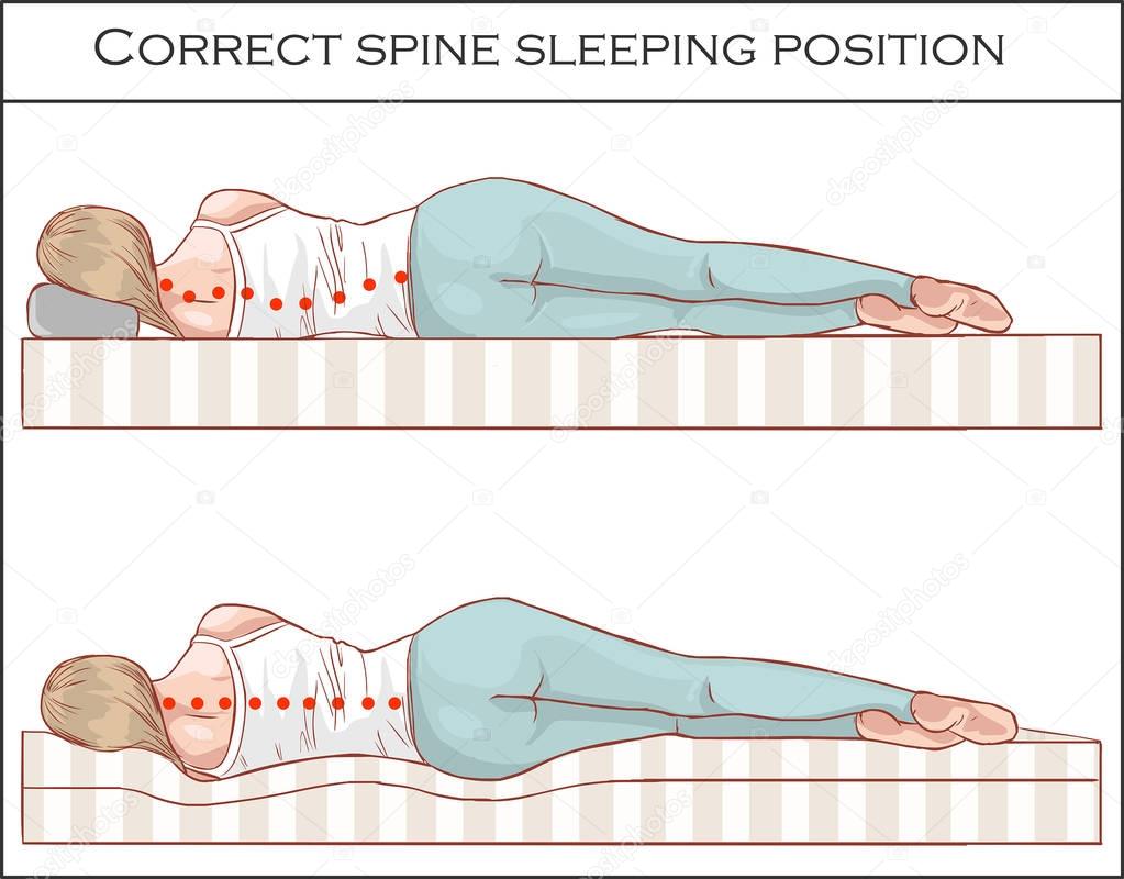 Correct spine sleeping position