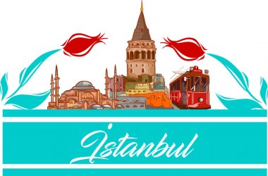 Istanbul simgesi ve şekil vektör çizim