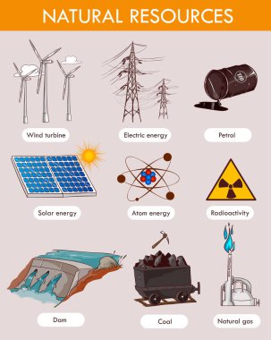 Vector illustration of a natural resources clipart