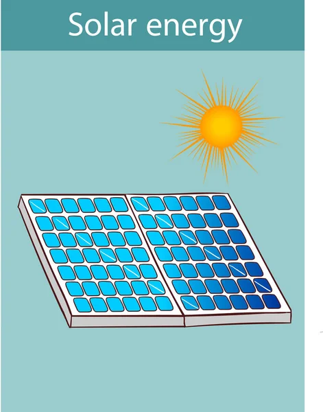 Ilustração vetorial de uma fonte de energia alternativa. Painel solar —  Vetores de Stock