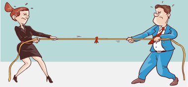 bir erkek ve kadın çakışma vektör çizim