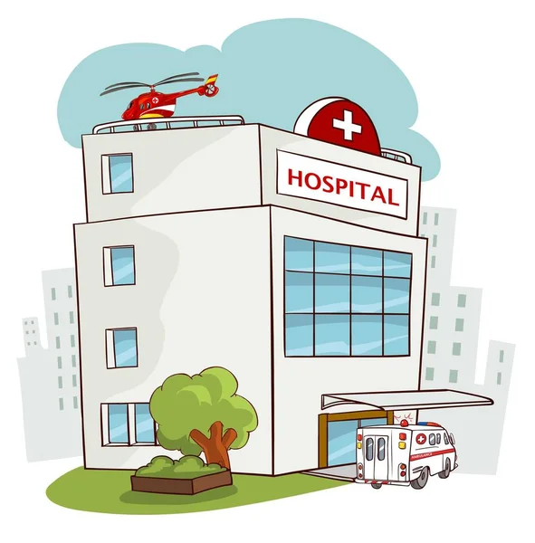 Edificio del hospital, icono médico. Salud, hospital y medicina — Vector de stock