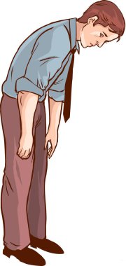 depresif iş adamı illüstrasyonu