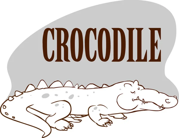 Cartoon Schattige Krokodil Vector Illustratie Van Grappige Vrolijke Alligator Voorraadillustratie — Stockvector