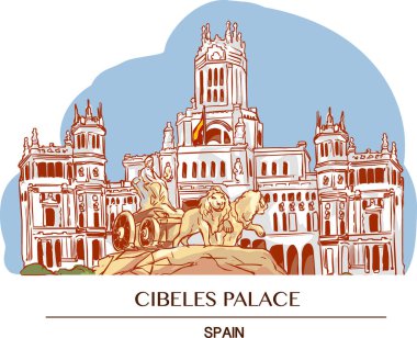 Cibeles Palace (Palacio de Cibeles), Madrid, Spain. clipart