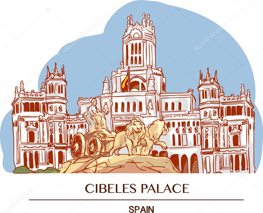 Cibeles Palace (Palacio de Cibeles), Madrid, Spain.