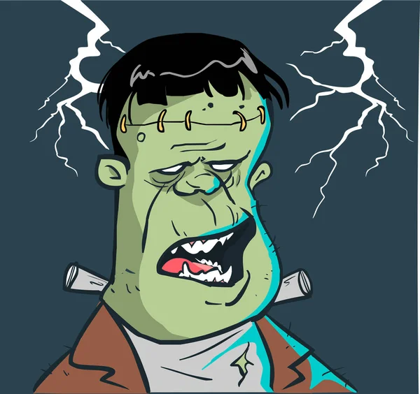 Χρώμα της απεικόνισης διανυσμάτων κεφαλής Frankenstein — Διανυσματικό Αρχείο