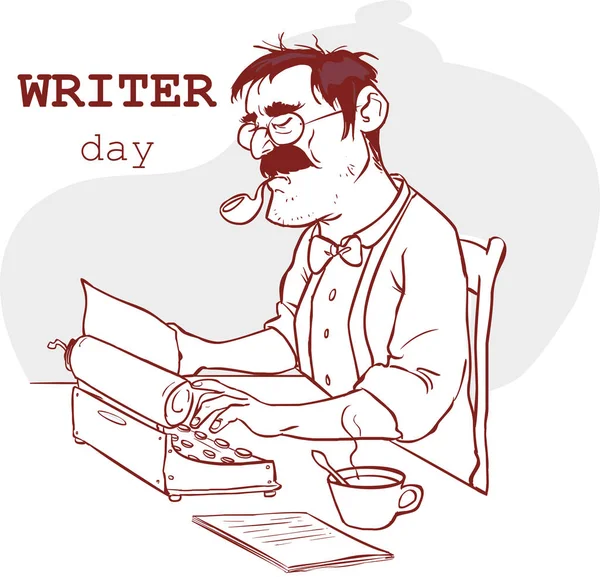 Writer day poster vector illustration. novelist social media cli — Stock Vector