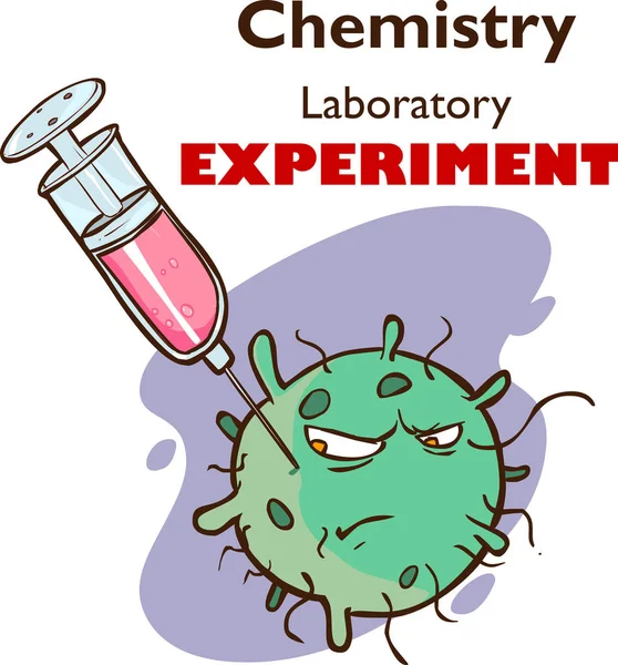 Chemistry laboratory experiment  bacteria syringe vector illustr — 스톡 벡터