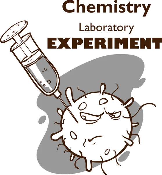 Εργαστήριο Χημείας βακτήρια πείραμα σύριγγα διάνυσμα illustr — Διανυσματικό Αρχείο