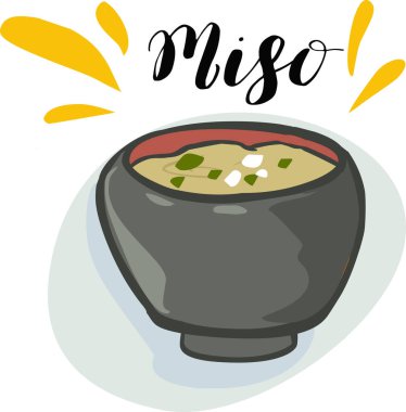 Japon miso çorbası illüstrasyonu