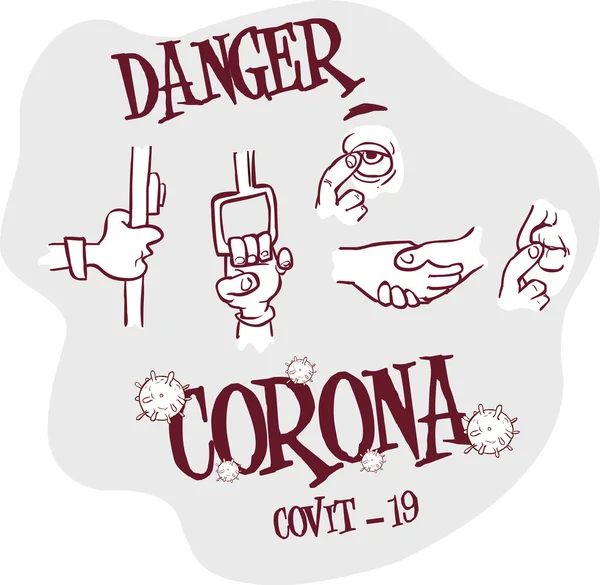 Corona Temel Koruyucu Önlemler Vektör Illüstrasyonuname — Stok Vektör