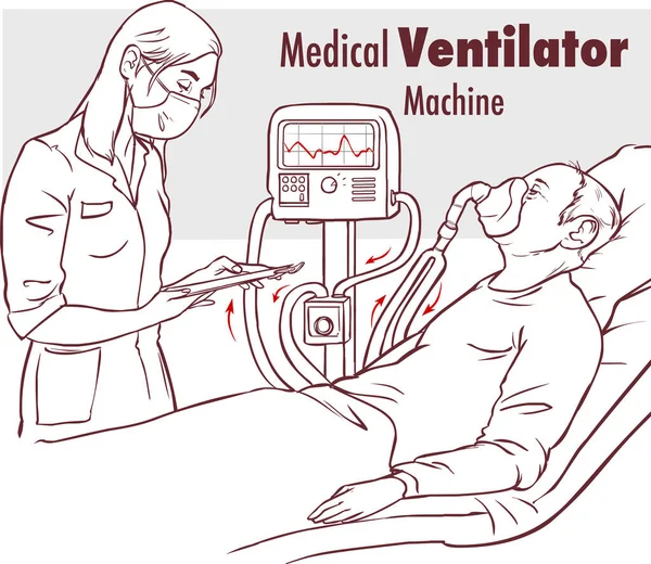 Enfermera Leer Información Sobre Condición Del Paciente — Archivo Imágenes Vectoriales