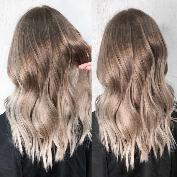 Hosszú szőke haj balayage — Stock Fotó