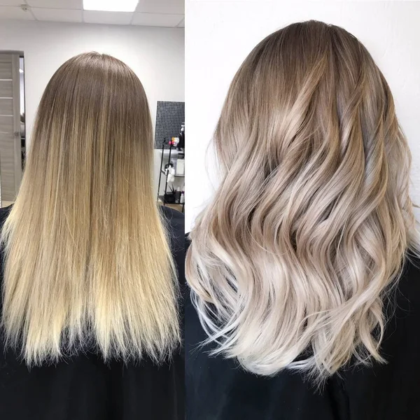 Peinado ombre color .Highlight cabello — Foto de Stock