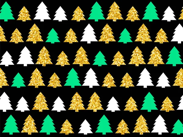 GOLDEN GLITTER CHRISTMAS TREE BACKGROUND 1 — Stock Vector