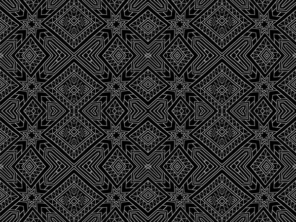Arrière-plan monogramme tribal noir blanc texture aztèque 6 — Image vectorielle