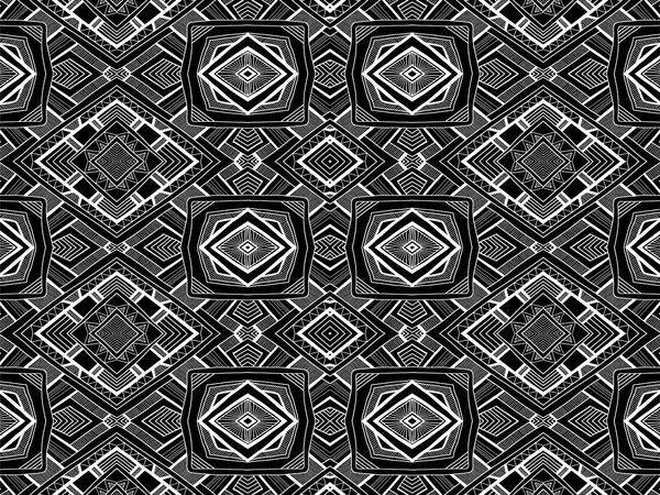 Arrière-plan tribal indien noir blanc ornement 2 — Image vectorielle