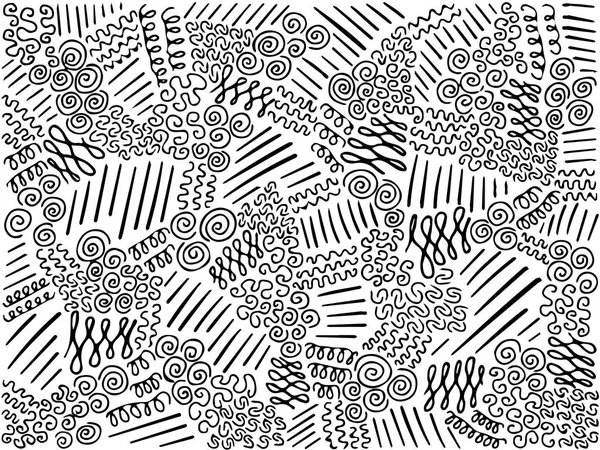 Enkla kurvor Doodle linjerna formar vit svart Royaltyfria illustrationer