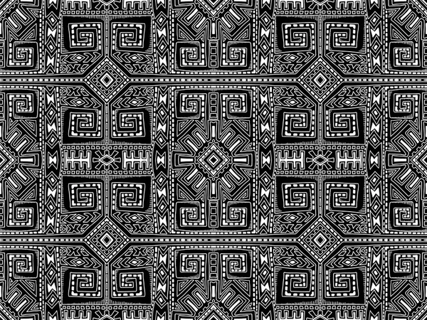 Aztec abstrait fond maya noir et blanc 1 — Image vectorielle