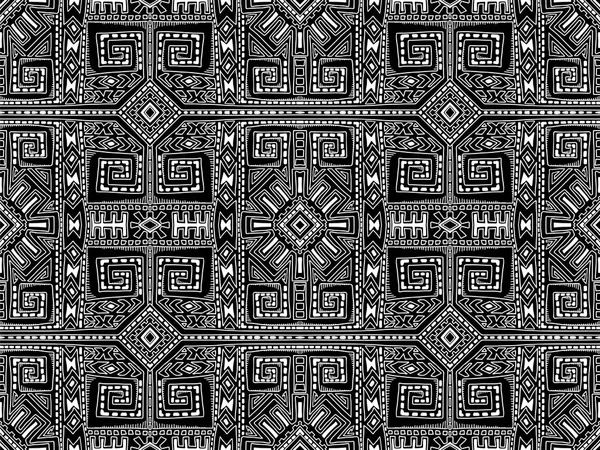 Aztec abstrakt bakgrund maya svart och vitt 1 Royaltyfria Stockvektorer