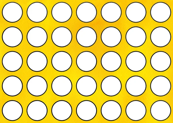 Akvarelu žluté kruhy vzor. — Stock fotografie