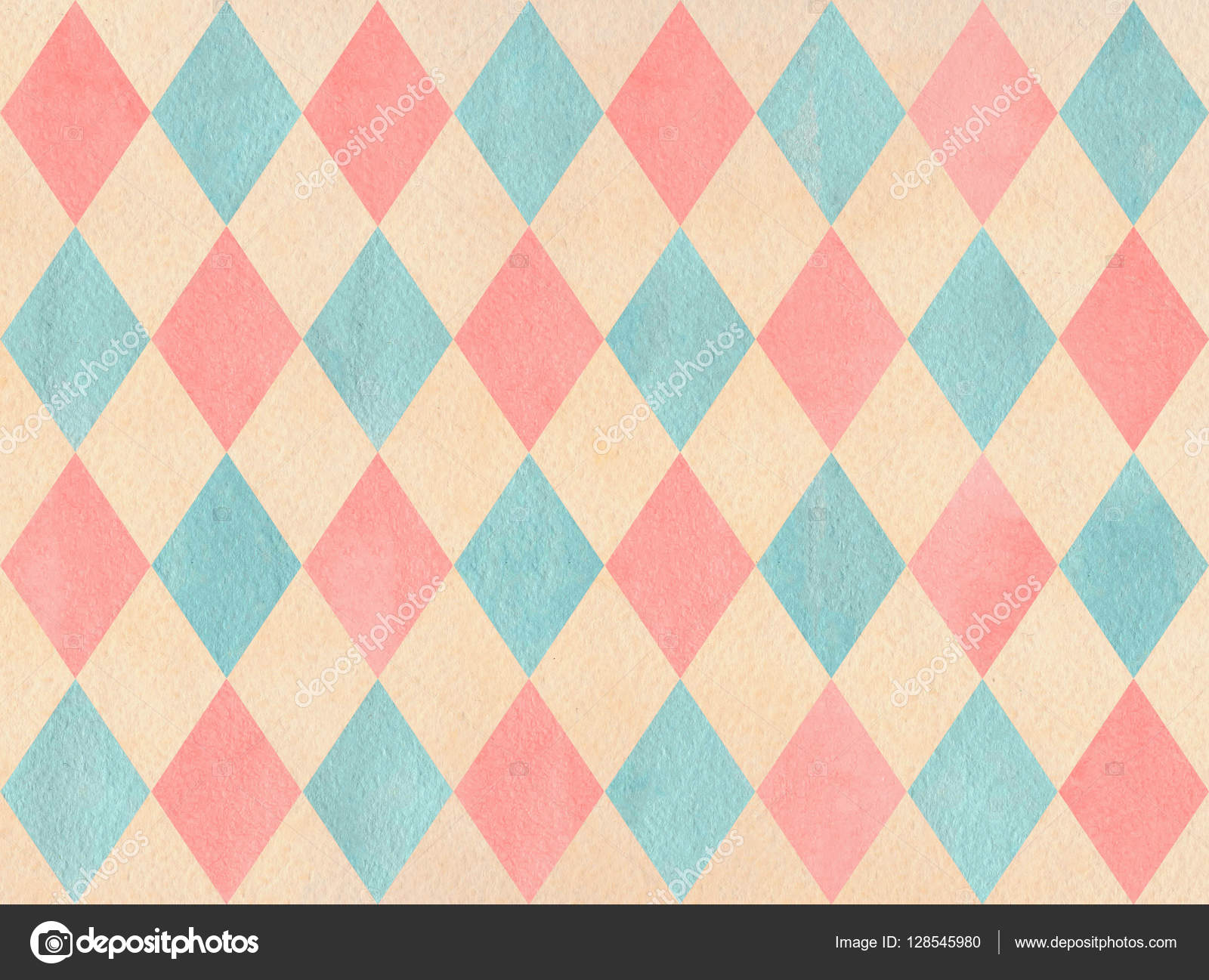 Watercolor diamond pattern. Stock Photo by 128545980