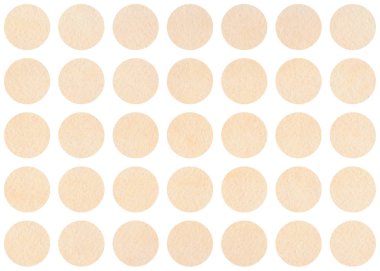 Beyaz zemin üzerine suluboya daireler.