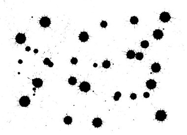 Arka plan üzerinde izole suluboya siyah lekeler.