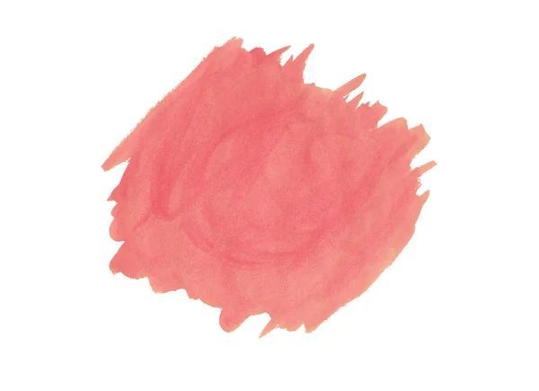 Roze aquarel aquarel stain geïsoleerd op witte achtergrond. — Stockfoto