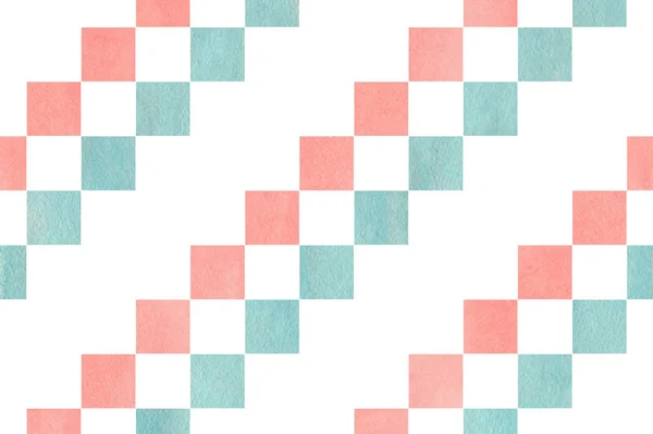 Vattenfärg fyrkantiga mönster. — Stockfoto