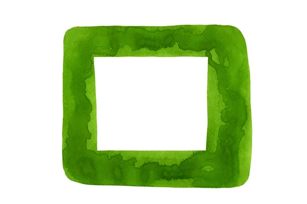 Elemento de design aquarela verde isolado no fundo branco . — Fotografia de Stock