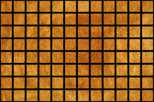 Golden squares on black background.