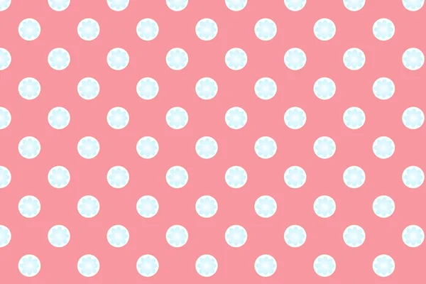 Roze polka dot achtergrond met blauwe bloem binnen. — Stockfoto