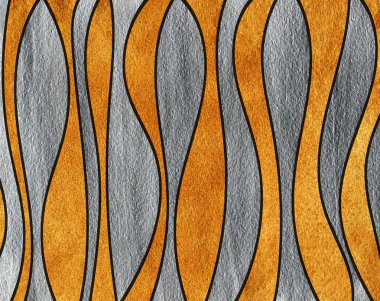 Gümüş ve altın boyalı çizgili arka plan kavisli.