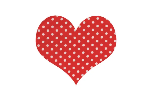 Rode stof polka dot hart. — Stockfoto