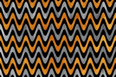 Boyalı gümüş ve Altın çizgili arka plan, chevron.