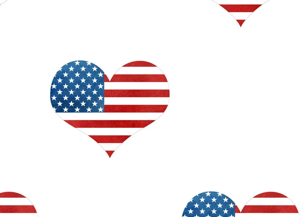 American flag pattern with hearts. — Stock Photo, Image