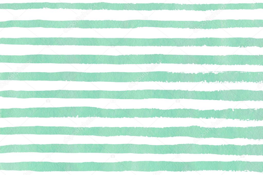 Watercolor hand drawn stripe pattern.