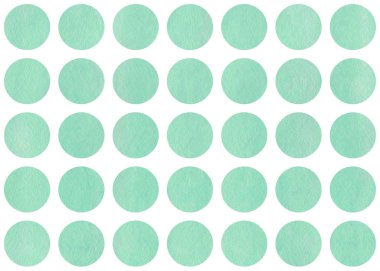 Beyaz zemin üzerine suluboya daireler.