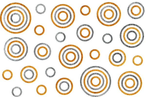 Silver and golden painted circles pattern.