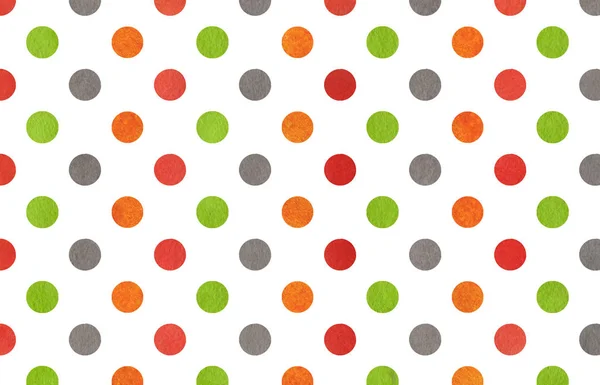 Акварель помаранчевий, зелений, червоний і сірий точковий фон полоки . — стокове фото