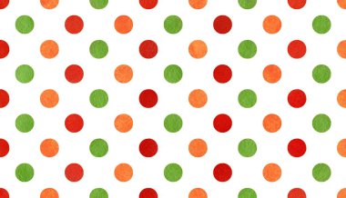 Sulu Boya turuncu, kırmızı ve yeşil polka dot arka plan.